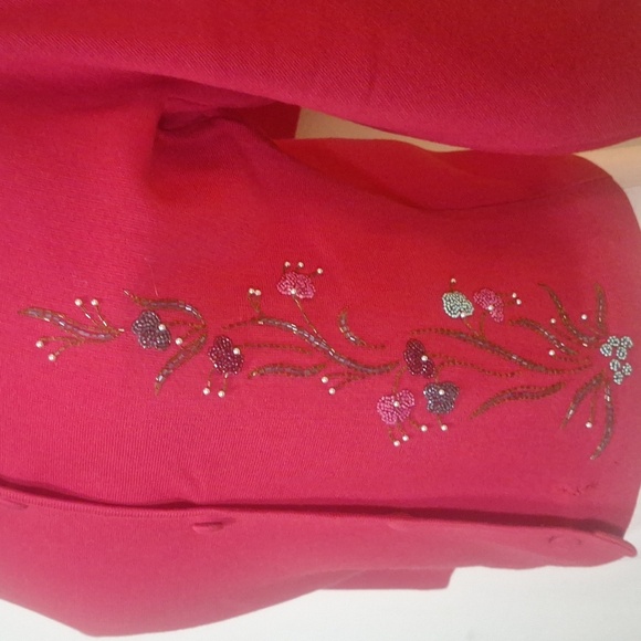 Vintage Lucia Made In Italy Wool 3 Pc. Knit Hand Embroidered Sweater/Skirt Set - Picture 4 of 17